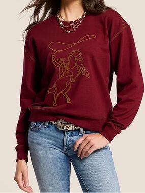 Ariat Women's Lasso Pullover Crew Sweatshirt M